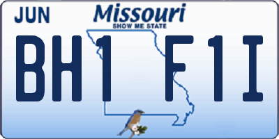 MO license plate BH1F1I