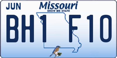MO license plate BH1F1O