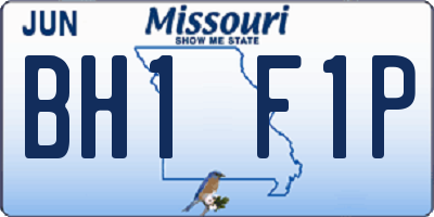MO license plate BH1F1P
