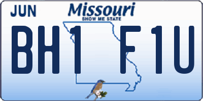 MO license plate BH1F1U