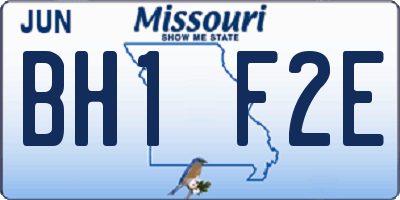 MO license plate BH1F2E