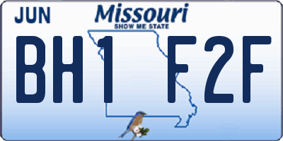 MO license plate BH1F2F