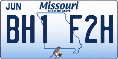 MO license plate BH1F2H