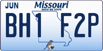 MO license plate BH1F2P