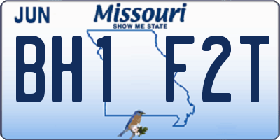 MO license plate BH1F2T