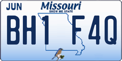 MO license plate BH1F4Q