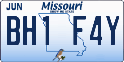 MO license plate BH1F4Y