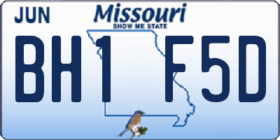MO license plate BH1F5D