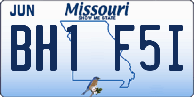 MO license plate BH1F5I