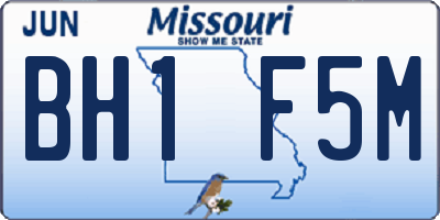 MO license plate BH1F5M