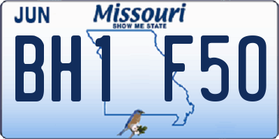 MO license plate BH1F5O