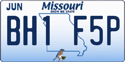 MO license plate BH1F5P