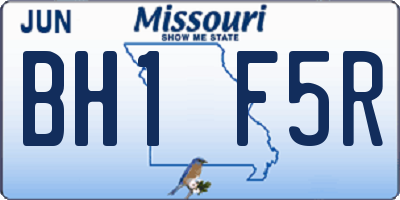MO license plate BH1F5R