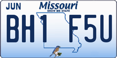 MO license plate BH1F5U