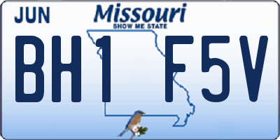 MO license plate BH1F5V