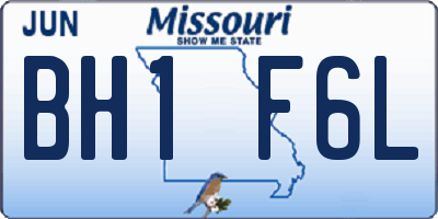 MO license plate BH1F6L