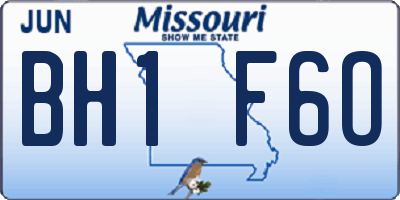 MO license plate BH1F6O