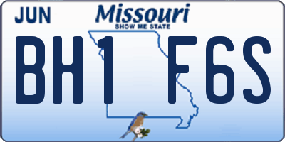 MO license plate BH1F6S