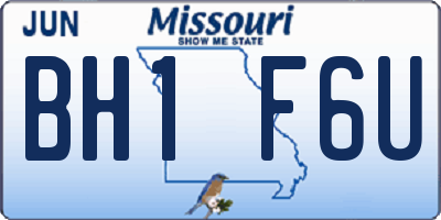 MO license plate BH1F6U