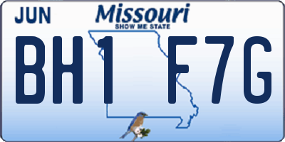 MO license plate BH1F7G