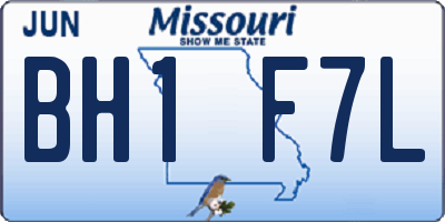 MO license plate BH1F7L