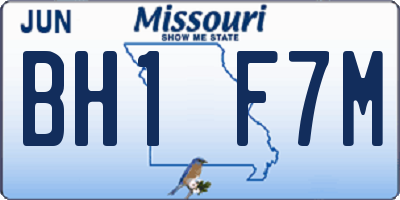 MO license plate BH1F7M