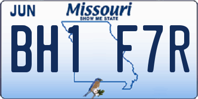 MO license plate BH1F7R