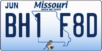 MO license plate BH1F8D