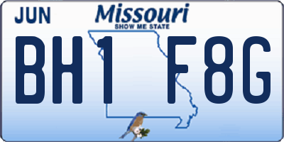 MO license plate BH1F8G