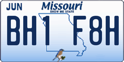 MO license plate BH1F8H