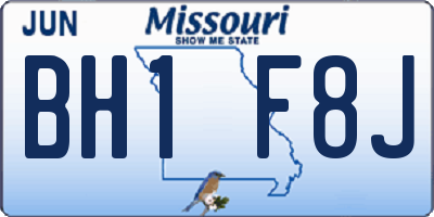 MO license plate BH1F8J