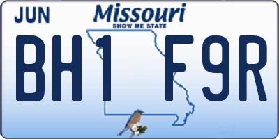 MO license plate BH1F9R