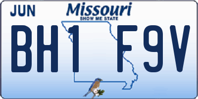 MO license plate BH1F9V