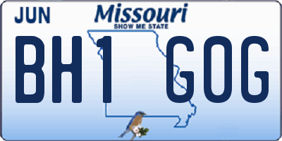 MO license plate BH1G0G