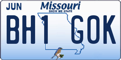 MO license plate BH1G0K