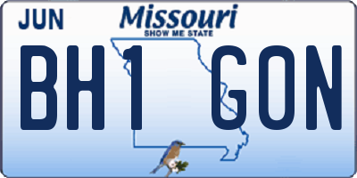 MO license plate BH1G0N