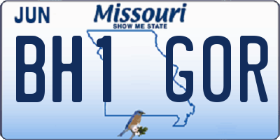 MO license plate BH1G0R