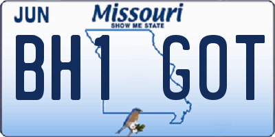 MO license plate BH1G0T