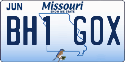 MO license plate BH1G0X