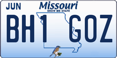 MO license plate BH1G0Z