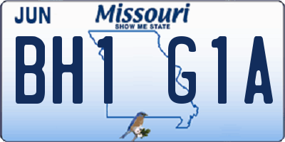 MO license plate BH1G1A