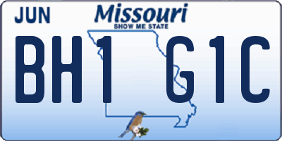 MO license plate BH1G1C