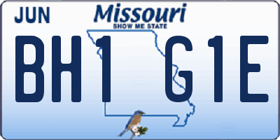 MO license plate BH1G1E
