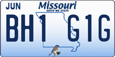 MO license plate BH1G1G
