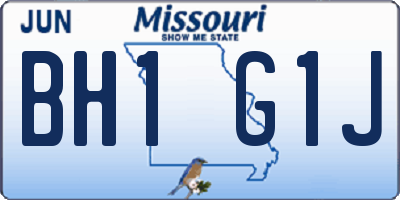 MO license plate BH1G1J
