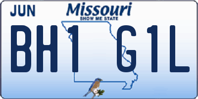 MO license plate BH1G1L