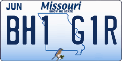 MO license plate BH1G1R