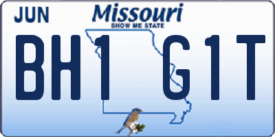 MO license plate BH1G1T