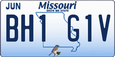 MO license plate BH1G1V