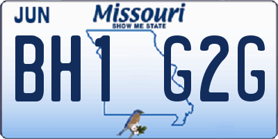MO license plate BH1G2G